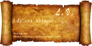 Lóczi Vilmos névjegykártya